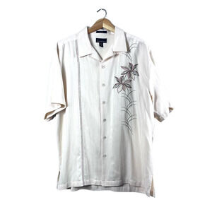Limited Edition Fine Silk Men's Luau Button Front Shirt L